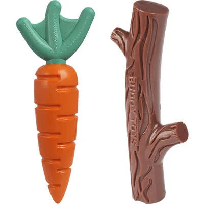 Brinquedo Buddy Toys Nylon Kit Queridinhos Cenoura e Graveto para Cães