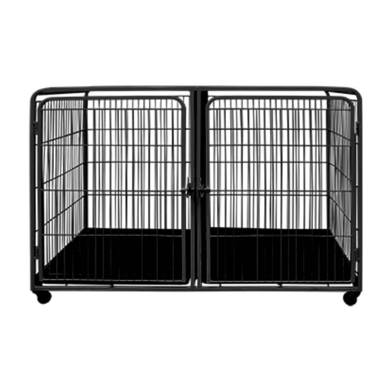 CANIL MODULAR DUPLO INF C/RODAS (3)PRETO