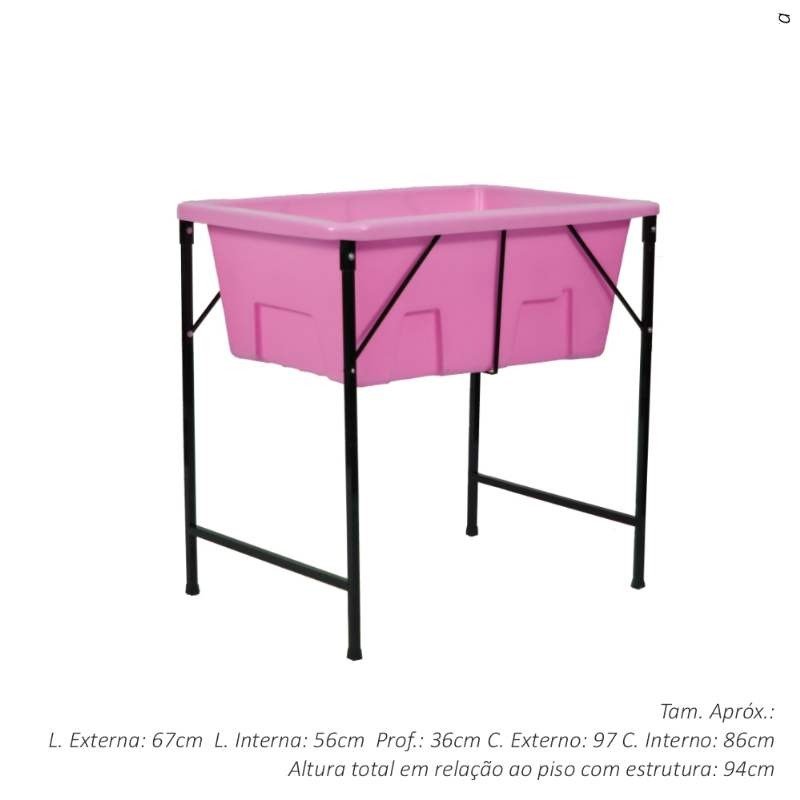BANHEIRA C/DEGRAU PEQ ROSA