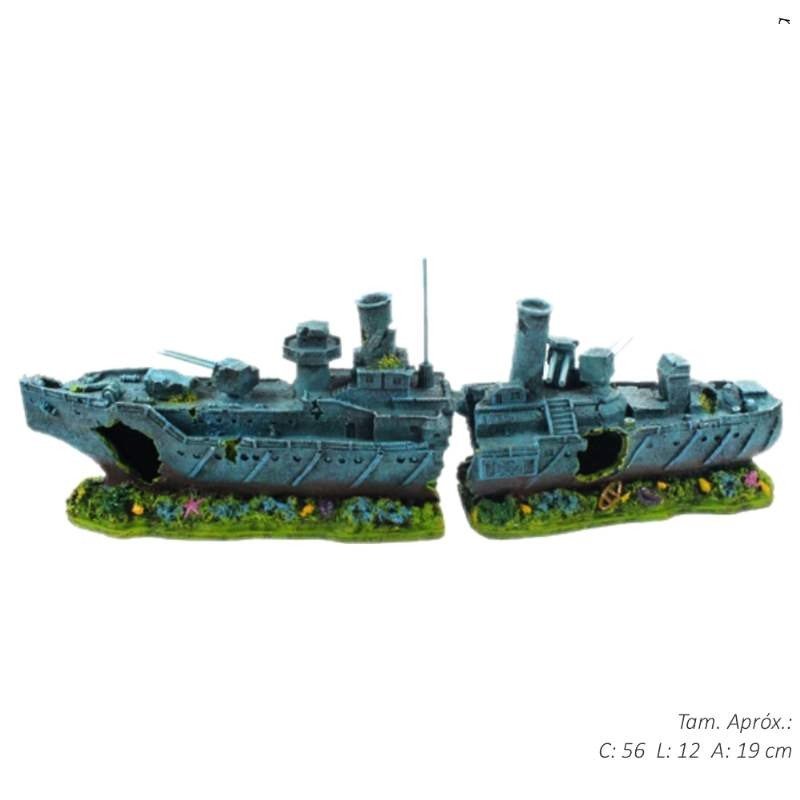 ENFEITE AQUARIO FRAGATA 2 PECAS