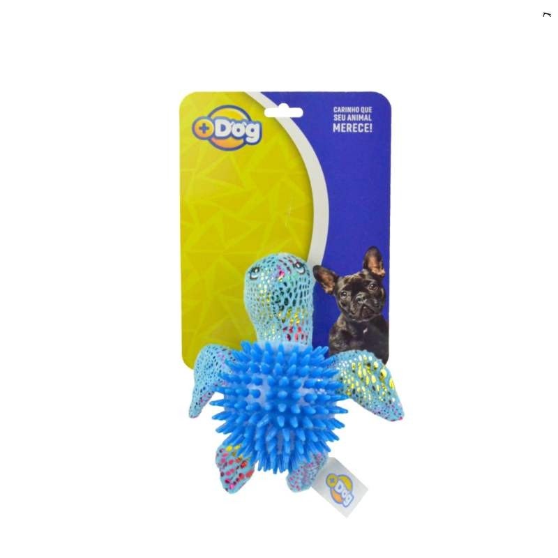BRINQ PELUCIA TARTARUGA C/BOLA AZUL 15CM