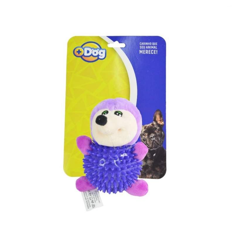 BRINQ PELUCIA HEDGEHOG C/BOLA ROXO 13CM