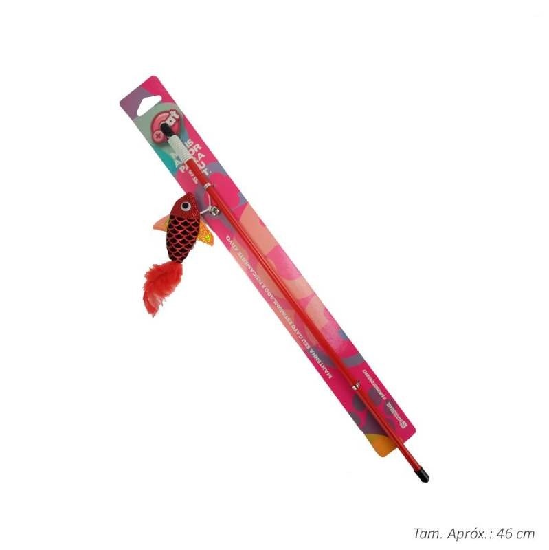 BRINQ GATO VARINHA PEIXE 46CM