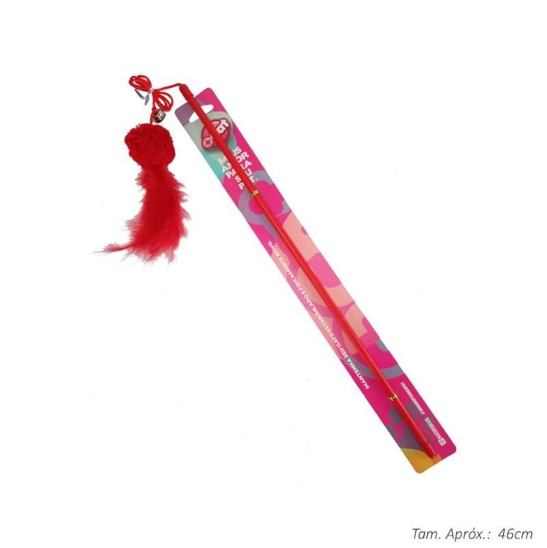 BRINQ GATO VARINHA ELASTICO 46CM