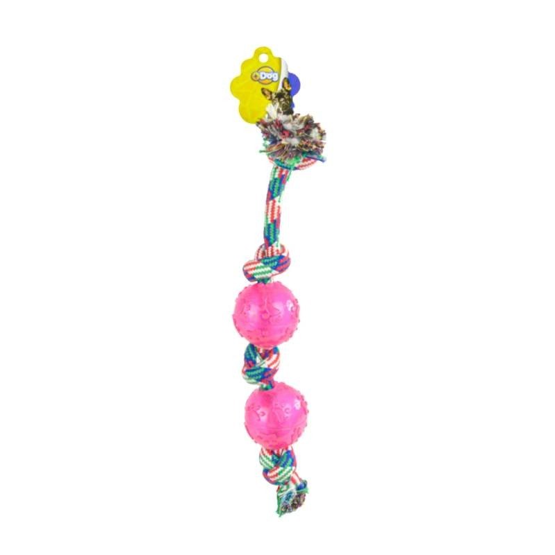 BRINQ TPR BOLA DUPLA C/CORDA 30CM