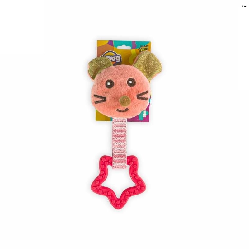 BRINQ PELUCIA RATINHO C/TPR ROSA