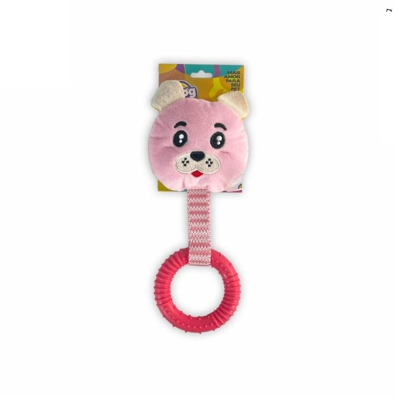 BRINQ PELUCIA CACHORRINHO C/TPR ROSA