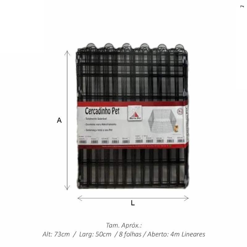 CERCADO 70CM 8 PARTES PRETO