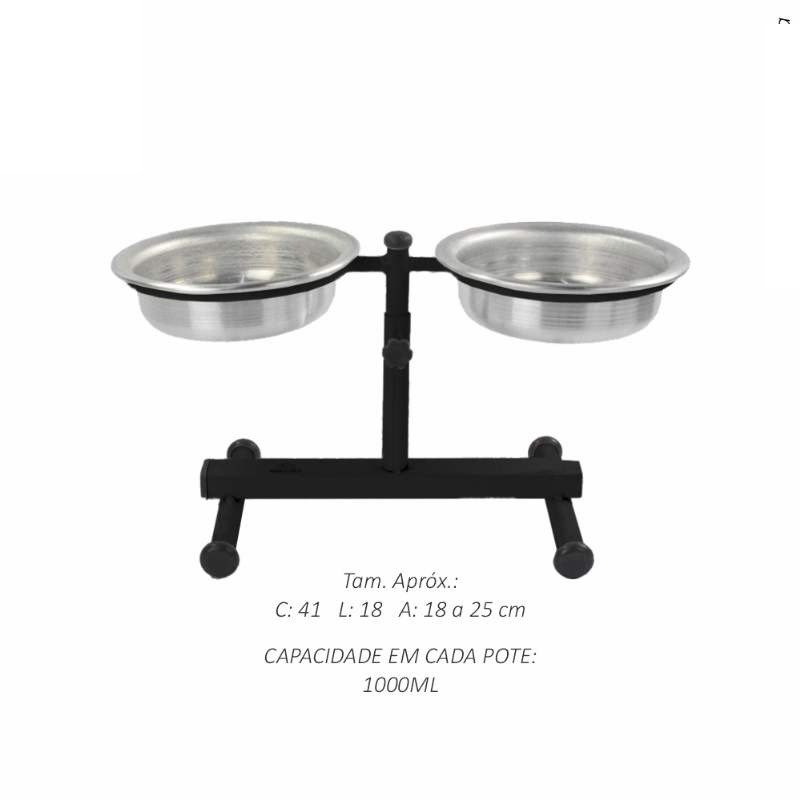 COMED ALUM DUPLO C/SUPORTE AJUST P PRETO