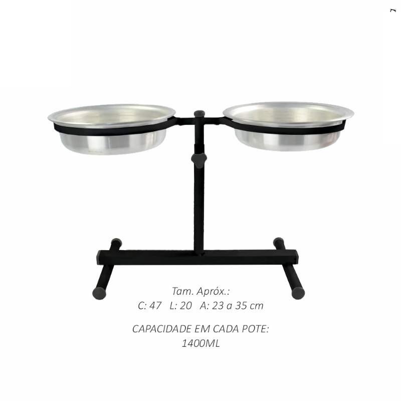 COMED ALUM DUPLO C/SUPORTE AJUST M PRETO