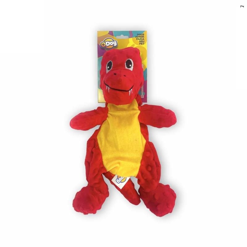BRINQ PELUCIA DINOSSAURO 30CM VERM