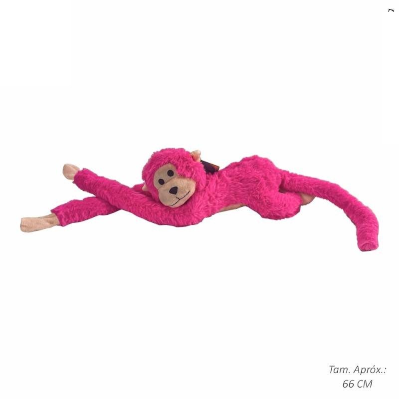 BRINQ PELUCIA MACACO DEITADO PINK