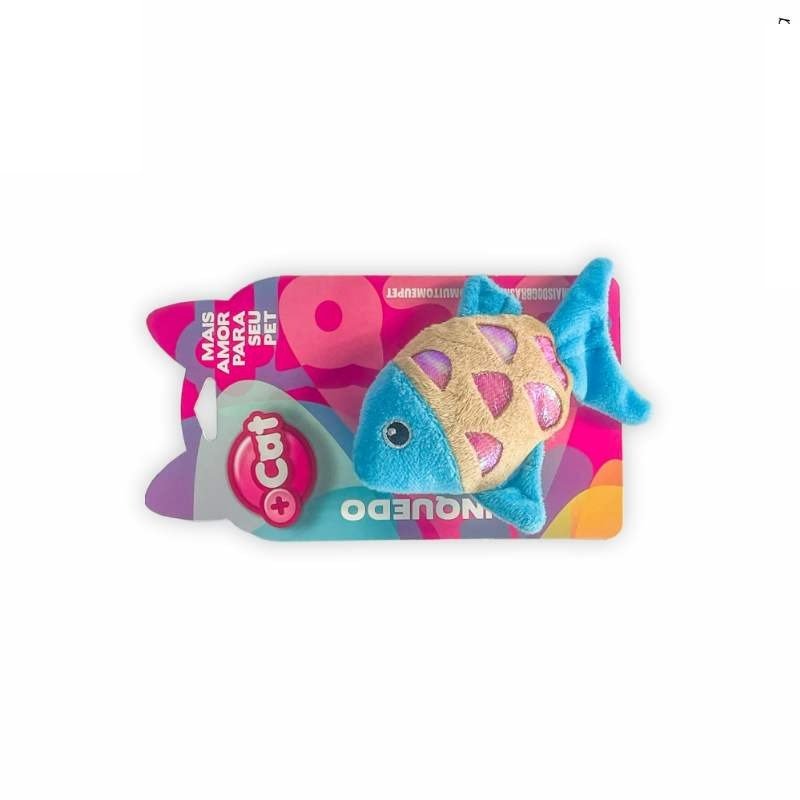 BRINQ GATO PEIXINHO BRILHANT AZ C/CATNIP