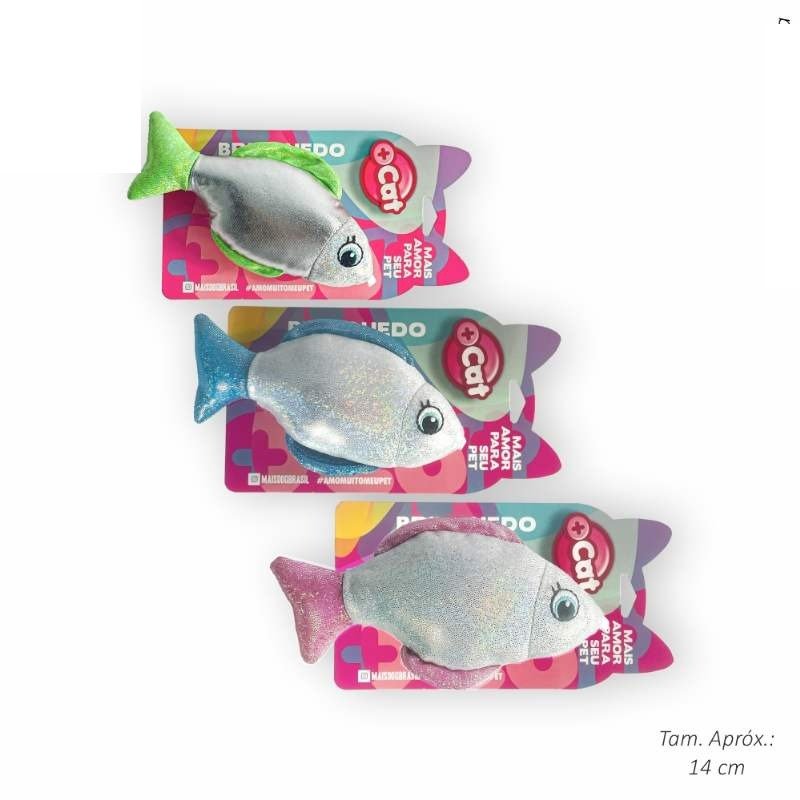 BRINQ GATO PEIXE BRILHANTE 14CM