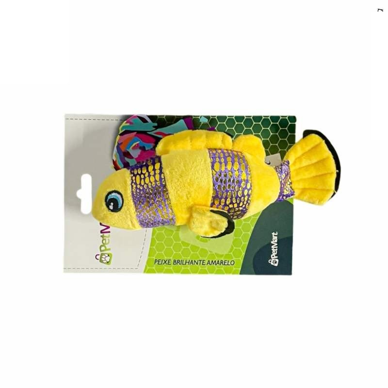 BRINQ PELUCIA PEIXE BRILHANTE AMARELO