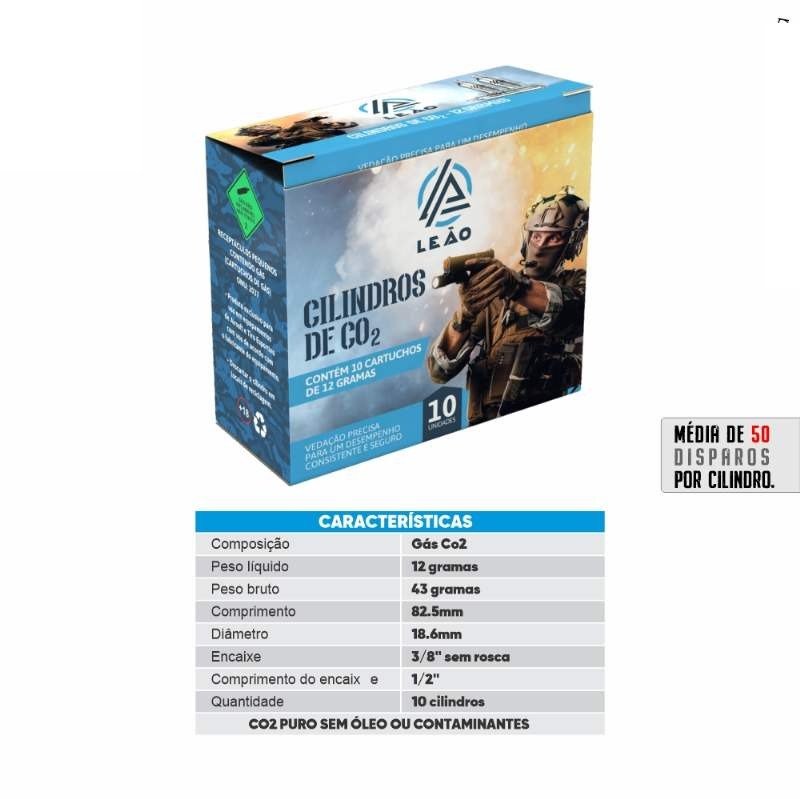 CAPSULAS DESCARTAVEL CO2 12G C/10UN