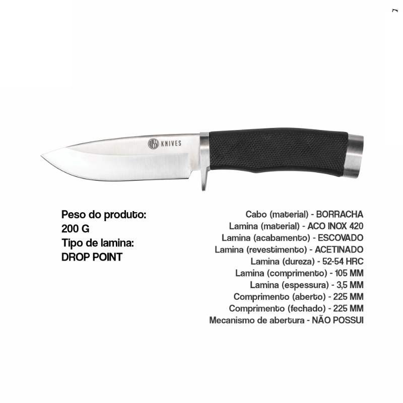 FACA ROSSI INOX 23CM ANACONDA C/BAINHA