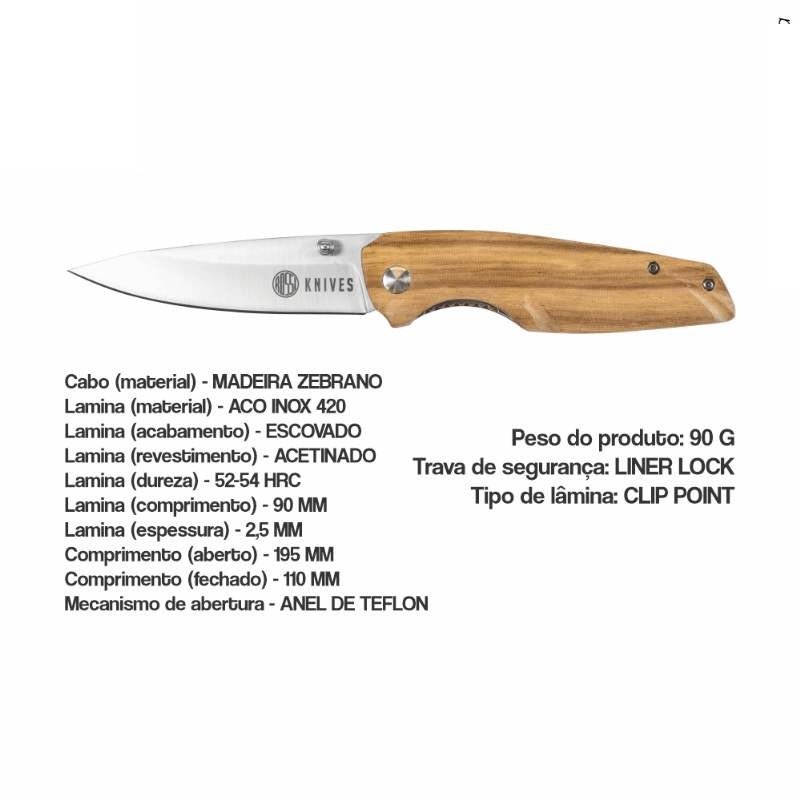 CANIVETE ROSSI CASCAVEL INOX 20CM
