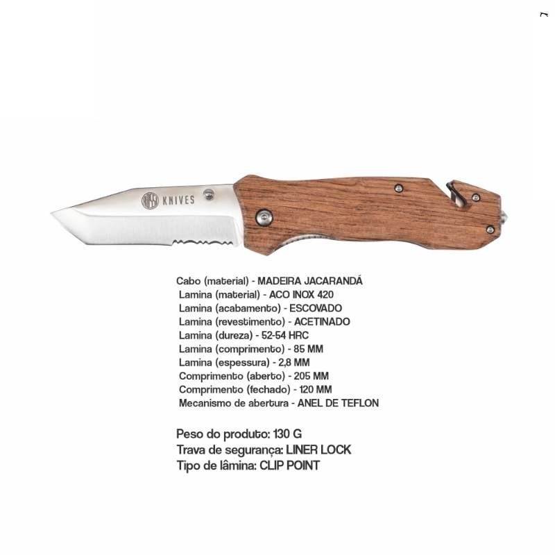 CANIVETE ROSSI JARARACA INOX 20CM
