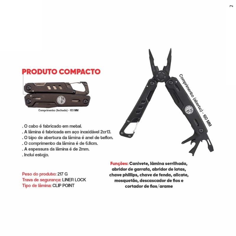 ALICATE MULTITOOL ROSSI BLACK