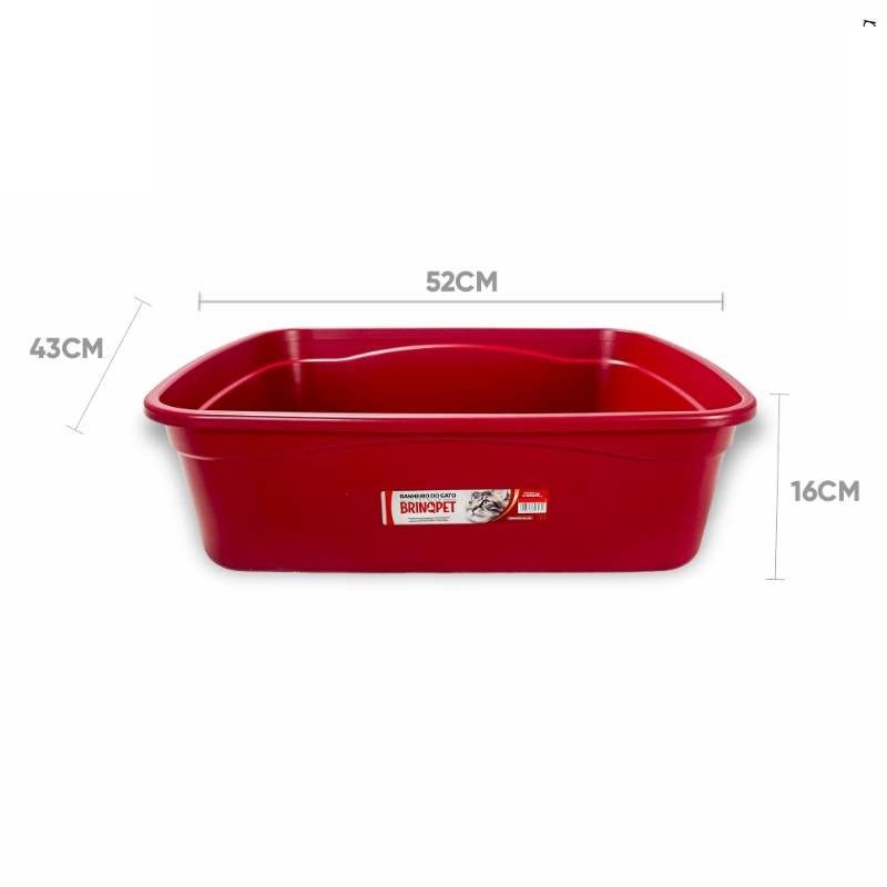 BANHEIRA GATO PREMIUM 52X43X16 VERMELHA