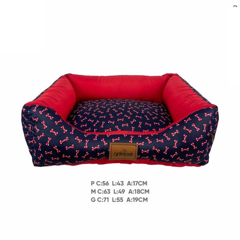CAMA OSSO AZUL/VERMELHO G