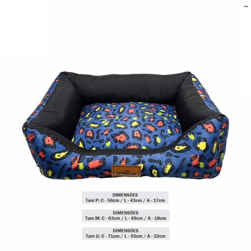 CAMA ANIMAL PRINT COLOR AZUL G