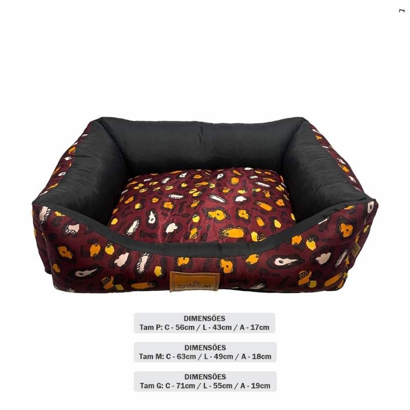 Cama Animal Print Color Vinho