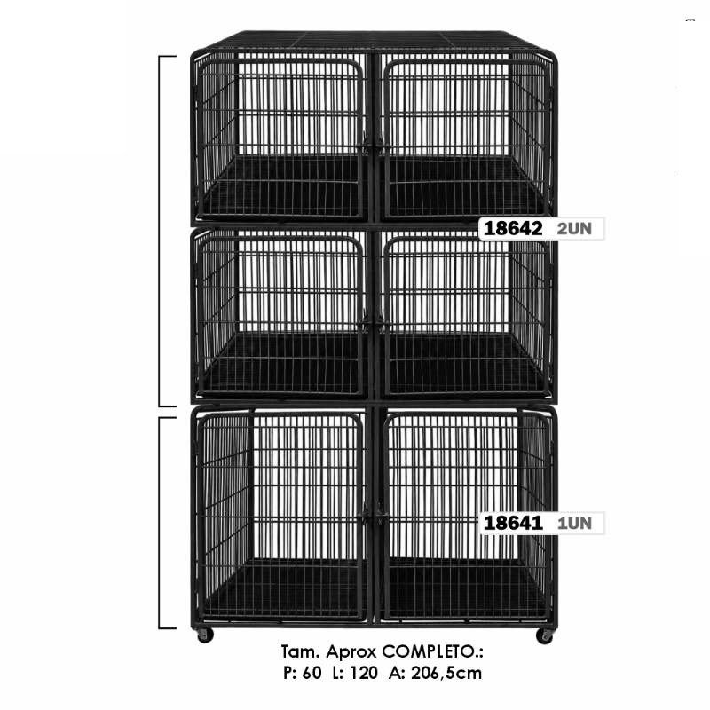 Canil Modular Completo 6 L 3Pecas