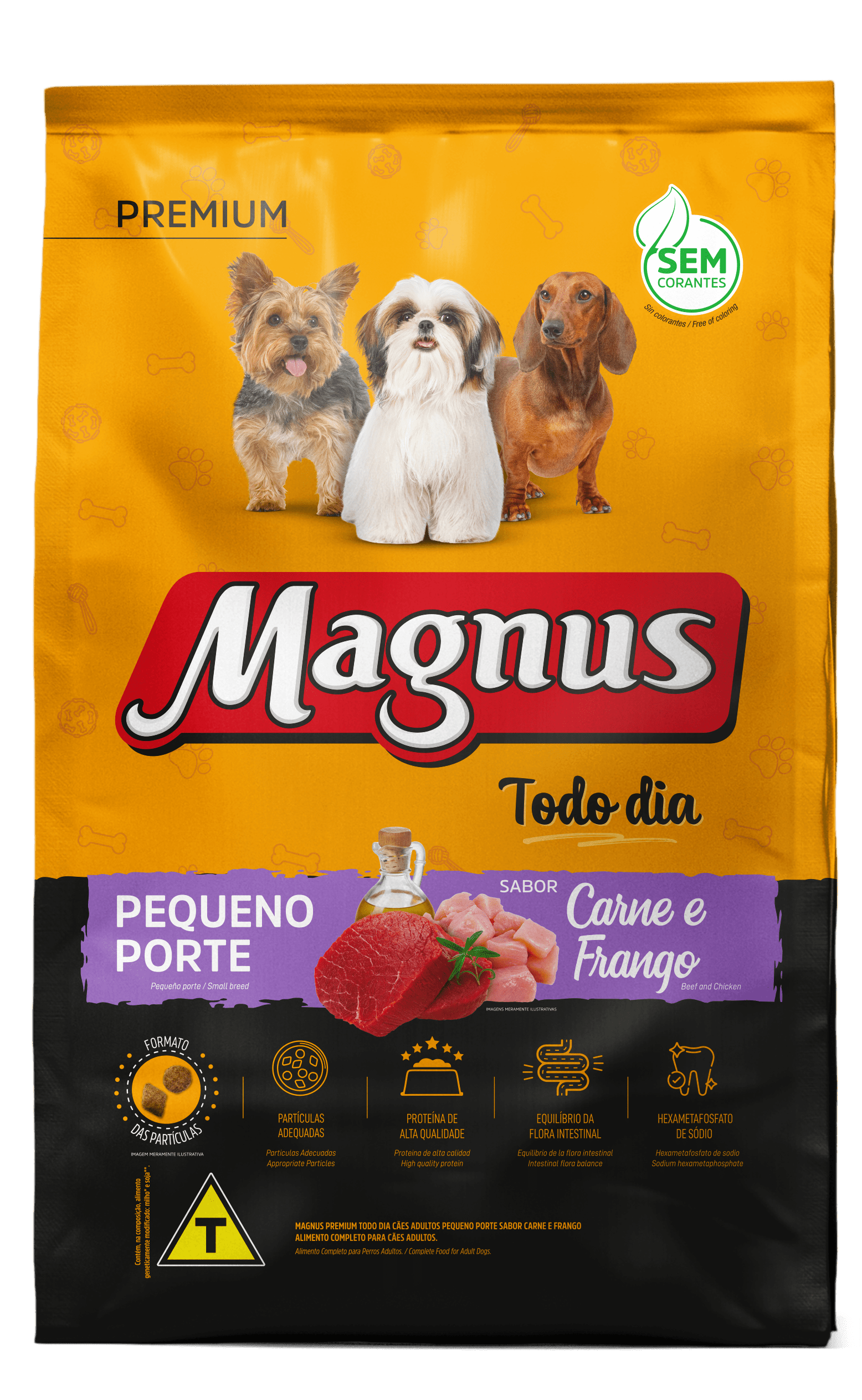 Magnus Todo Dia Cães Adultos Pequeno Porte Carne e Frango 10,1kg