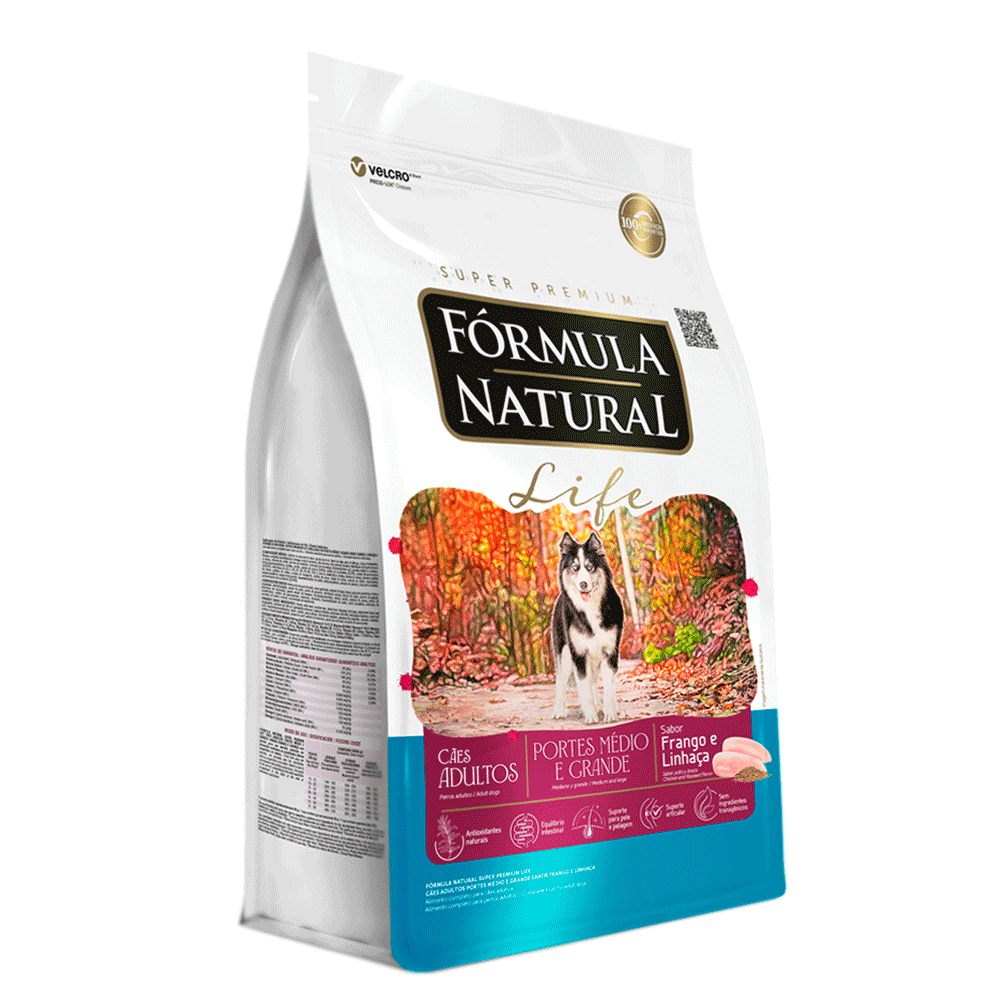 Ração Fórmula Natural Life Cães Adultos Médio e Grande 15kg