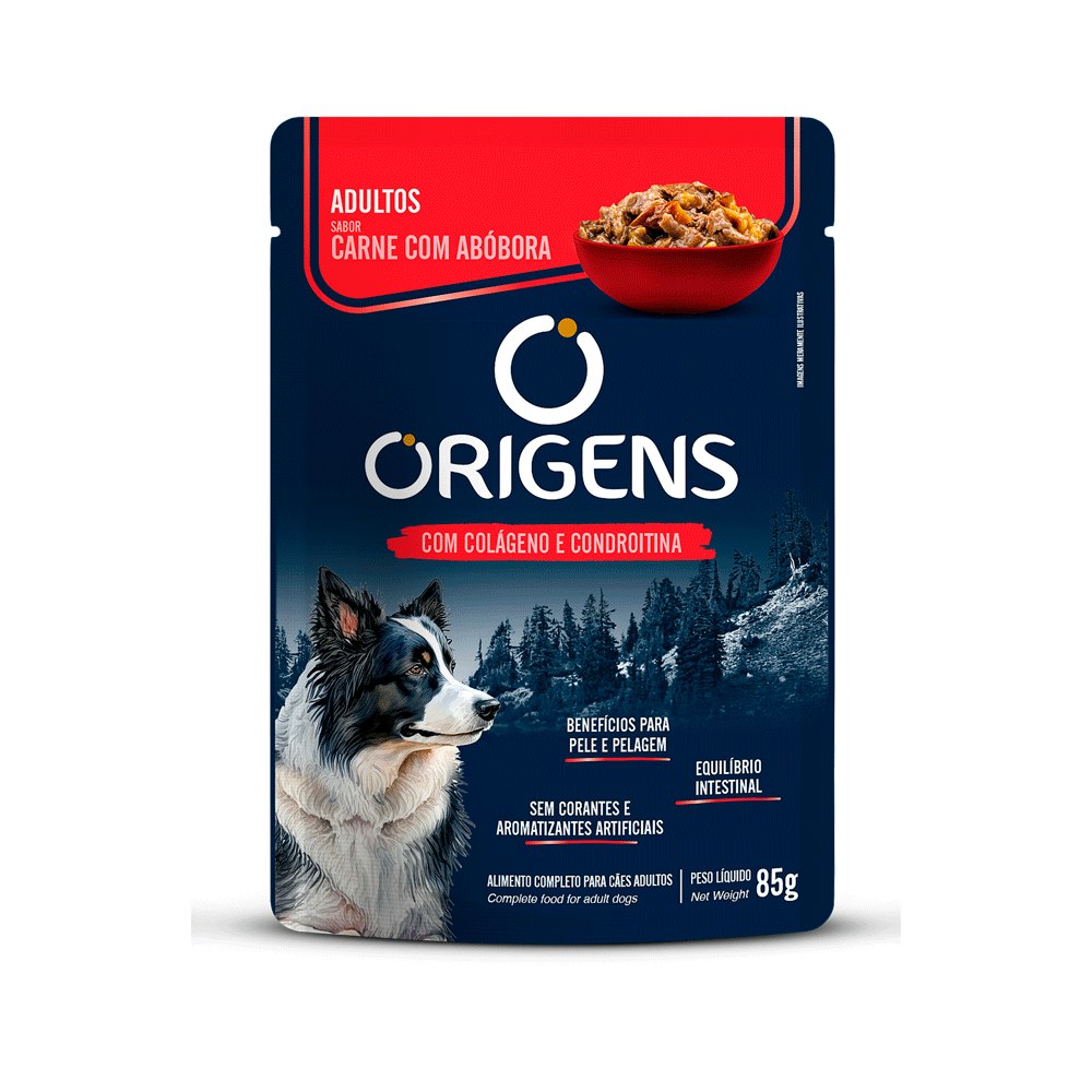Sachê Ração Úmida Origens Cães Adultos Carne com Abóbora