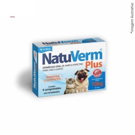 NATU VERM PLUS 660MG C/4 COMPRIMIDO