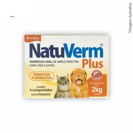 NATU VERM PLUS 132MG C/4 COMPRIMIDOS